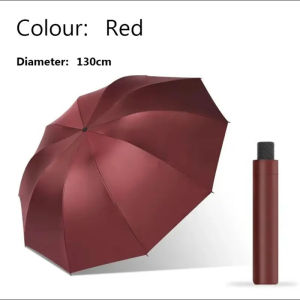 New Upgrade Large Folding Umbrella Windproof Anti-UV Black Glue Umbrella for Men Women Family Sunny and Rainy Days