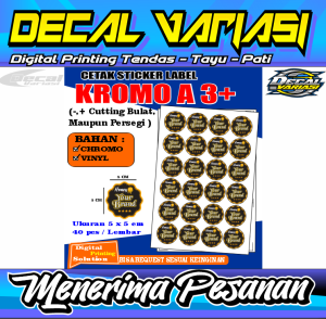 Stiker Chromo-Stiker Label-Stiker Bulat-Stiker Custome-Stiker Bebas Request-Stiker Variasi