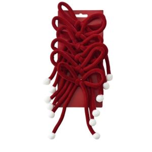 OOC 3/6PCS White Pom-pom Accent Christmas Tree Bowknot Decorations DIY Bow Kit Red Bows Velvet Bows Hanging Decor Window Display Velvet Tree Topper Bow Christmas Party