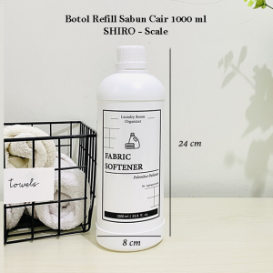 SHIRO SCALE - Botol Isi Ulang Sabun Deterjen 1000 ml 1 Liter Putih Aesthetic