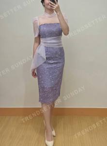 Modern Filipiniana Inspired Lavender Lace Formal Dress for Graduation Oath Taking & Special Events