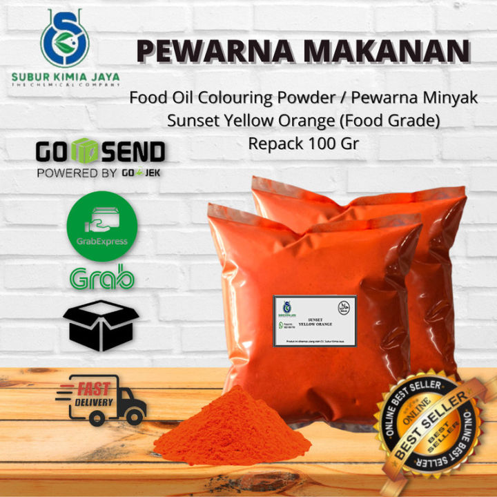Pewarna Bubuk Oil / Minyak Sunset Yellow Orange 100 gr