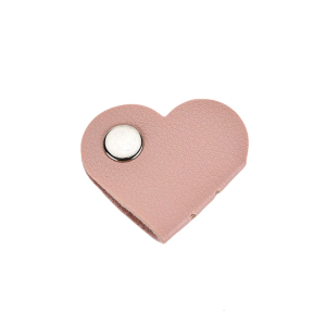 Heart Shaped Design Cable Tie PU Leather Cord Winder for Organizing Earbuds Charging Cables Travel Accessories