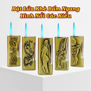 BẬT LỬA KHÈ BẤM NGANG HÌNH NỔI CÁC KIỂU -  XÀI GAS ( GIAO HÌNH NGẪU NHIÊN )