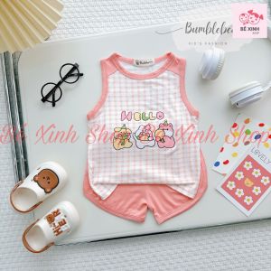 Quần Áo Hè Ba Lỗ Cho Bé Trai Bé Gái Đồ Bộ Mặc Nhà 3 Lỗ Sát Nách Cho Trẻ Em Trai Gái Thun Lạnh 8-18kg Bé_Xinh_Shop BA LỖ HPBD