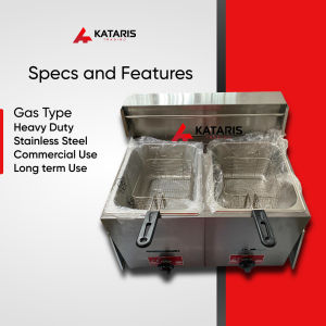 Double fryer Gas type Fryer 6Liters x 2tubs Heavy Duty imported Fryer