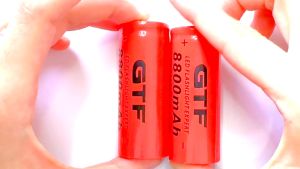GTF 3.7V 26650 8800mAh Rechargeable Lithium Battery for Radio Flashlight Microphone