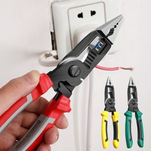 Tang Pemotong Kabel Listrik Multifungsi Model Hidung Panjang / RVOSTR DELIXI Tang Pemotong Kawat CRV Multifungsi Wire Cutter 9 inch / 9 in 1 Electric Pliers Long Nose Electrician Wire Stripping Cutter Clamp Multi-use Cable Repairing Maintenance Tool