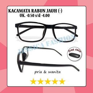 Kacamata Minus Mines Min -0.50 S/D -4.00 Model Kotak Korea Untuk Pria Wanita Dewasa Prame Hitam Full Bingkai - ADA BOX
