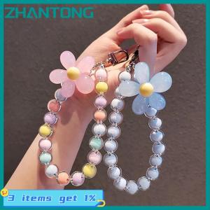 ZHANTONG 1PC đầy màu sắc hoa đính cườm điện thoại di động quyến rũ dây đeo chuỗi dây buộc Phụ Nữ Cô Gái đồ trang sức điện thoại chủ hạt mặt dây chuyền