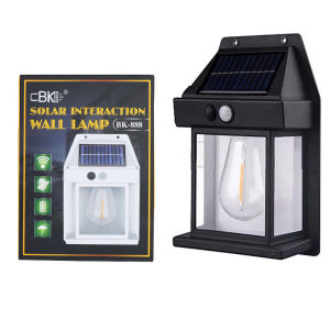 Đèn tường đèn năng lượng mặt trời tích điện cảm biến ánh sáng chuyển động chống thấm nước màu Đen - QM.DD212