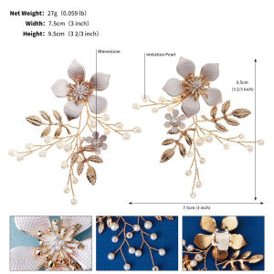 [Free Shipping] New Chinese-Style Bridal Wedding Dress Shoe Accessories Ancient-Style Handmade High-Heeled Shoes With Alloy Flower And Pearl Shoe Buckles