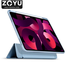 ZOYU iPad Case Anti-bending HD Transparent DIY Detachable Magnetic Case with Pencil Case Build-In For iPad 2022 Air5 Rebound Hybrid Case For iPad Air 5 2022 Magnetic Separation Case Smart Case Shockproof Tablet Cover Protective Free DIY Stickers