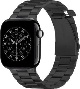 No Tool Needed Bands Compatible with Watch Band 42mm 41mm 40mm 38mm for Women Men Detachable Metal Strap for iWatch SE Series 11 10 9 8 7 6-1 (Black)