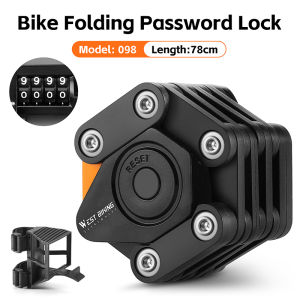 WEST BIKING Bike Lock 4 Digit Password Bicycle Foldable Lock Anti Theft Chain Lock High Security Drill Resistant Lock Cylinder