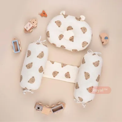 Bộ gối chặn bông vải muslin cao cấp chống giật mình cho bé sơ sinh - Gối lõm chống bẹp đầu cho bé hàng Việt Nam