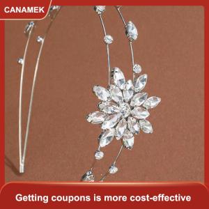 【CANAMEK 】 Exquisite Shining Rhinestone Flower Hair Hoop Bridal Banquet Headwear Daily Date Styling Light Luxury Hair Accessories