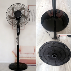 16 Inch stand Fan Sturdy Stand Fan with 3 Speeds for Powerful Airflow Adjustable Height，Black | Electric Fan | Compact Design |