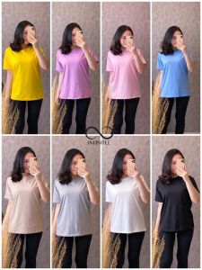 Kaos Polos Wanita Jumbo Baju Polos L XL XXL XXXL Kaos Cewek Lengan Pendek Tshirt Oversize