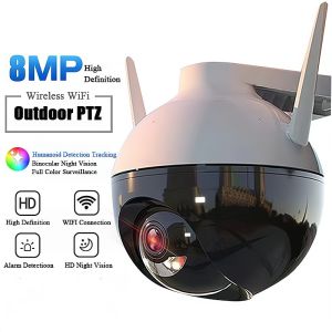 CCTV V380 Pro Outdoor HD 1080P Wireless Kamera IP Camera Cctv Wifi Smart Night Vision Waterproof Safety Alarm Kamera | CCTV WiFi Smart Night Vision Up To 3 Perangkat Sensor Gerak Human Detector