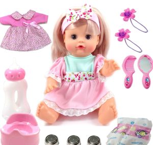 Simulation doll children girl toys can talk to breastfeed and pee baby sleep comfort baby toys