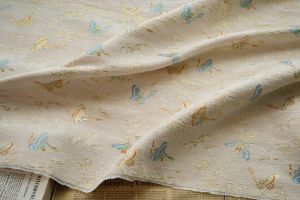 Chenille Golden Butterfly Jacquard Fabric Thick Woven Textile Material for Women Clothing