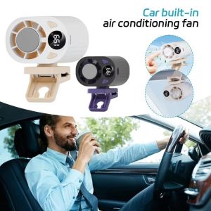 VIVIDI USB Charging Clip On Car Air Conditioner LED Display Silent Operation Waist Clip Fan Lightweight Electric Fan For OutdoorOffice