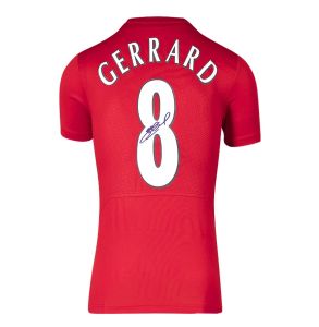 Steven Gerrard Back Signed Liverpool 2005 Home Shirt