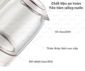 Ấm Siêu Tốc 1.7L Bear ZDH-A17L1, Công suất cao 1800W, Bình Thủy Tinh Đun Nước Siêu Tốc, Đèn UV Diệt Khuẩn,  Bảo hành 18 tháng. 