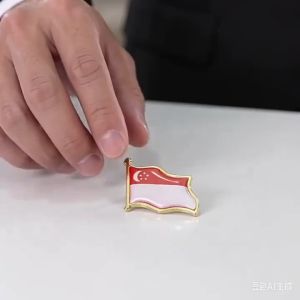 🚩Singapore Flag🚩 100pcs Metal Lapel Pins（Wholesale）2.5cm Badge for National Day 61th Anniversary Party Decor