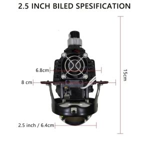 Lampu LED Mobil Super Terang Lampu Sorot Mobil WST 2.5Inch/3 Inch Fiber Karbon DC 55W/12V PROJECTOR LED BLUE LENS PROJIE Dua Warna Lampu Depan Mobil
