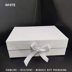 Solid Hard Large Gift Box with Ribbon For Christmas Gift Packaging / Goodie Bag