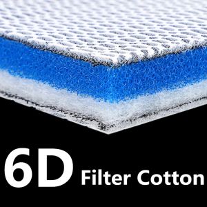 New Recyclable 6D 8D Aquarium Filter Sponge 6-layer Biochemical Fish Tank Filter Media Cotton Glue-free Aquarium Accessories
