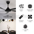(Sirim) Fiero Ceiling Fan NICA 56 Remote Control 6+6 Speed 5 ABS Blade Kipas Siling Syiling Cooling 风扇. 