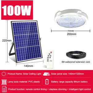 🔝Original 100w 200w 300w solar ceiling light lamp solar lights indoor living room lighting super bright LED outdoor garden light year-round 0 electricity free wiring intelligent remote control 3D light 5m waterproof high-precision power cord