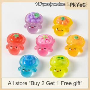 [COD] PkYeG Tool 10pcs Landscaping Resin Crafts Glowing Turtle Garden Fish Tank Miniatures Ornaments Mini Luminous Fruit Turtle Home Decoration