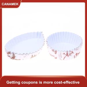 【CANAMEK 】 200Pcs Round Boat-shaped Cupcake Paper Cupcake Liner Baking Oilproof Cup Tray Wedding Birthday Party Muffin Wrapper Paper Decor
