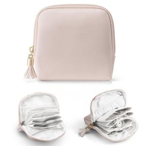 RGFV Earrings Bracelet Jewelry Packing Bag Tassel PU Leather Jewelry Holder Pocket Purse Organizer Mini Cosmetic Bag Travel