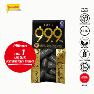 [OFFICIAL SELLER] BENNS Keto Dark Chocolate No Sugar High Cacao 99% 85% 80% Halal Healthy Snack Combo Pack