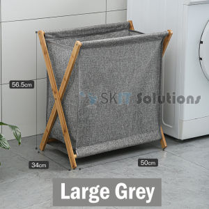 【SKIT SG】Foldable Wood Laudry Basket Dirty Clothes Basket Large Laundry Storage Basket Japanese Style Bamboo Folding laundry Basket Foldable Laundry Basket Large Capacity Laundry Basket Foldable Laundry Bag Bamboo Laundry Basket Big Laundry Basket