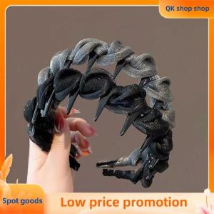 ✨QK shop✨ Elegant Temperament Rhinestone Design Hairband For Women Daily Wear Headwear Non-slip Wash Face Headband Hair Accessories
