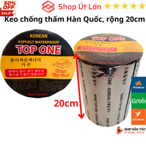 Băng keo chống thấm 20cm TOP ONE HÀN QUỐC Dài 5 mét Siêu Dính - Băng keo chống dột mái tôn - Shop Út Lớn