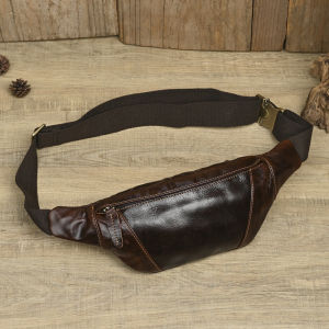 EDERN túi đeo hông da thật Retro dành cho nam túi đeo ngực thể thao thường ngày túi đeo chéo ngoài trời cho nam túi đeo chéo da bò túi đựng điện thoại ở thắt lưng