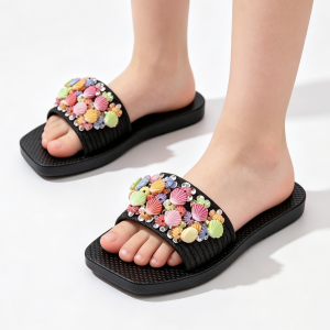 New Cute kid girls sandals slip-on sandals non-slip suitable adorable slippers for outdoor and home wear