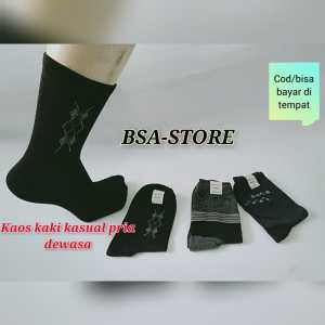 3 PASANG KAOS KAKI KASUAL PRIA DEWASA KAOS KAKI 3/4 MOTIF RANDOM