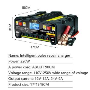 Automatic 12V/24V Car Battery Charger Heavy Duty For Car Full Intelligent Pulse Repair Lead Acid COD