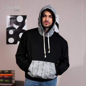 COLLAB By Inspi Ripped Hoodie Jacket for Men and Women Pocket Pullover Long Sleeve Korean Sweater Trendy Tops Streetwear Sweatshirt