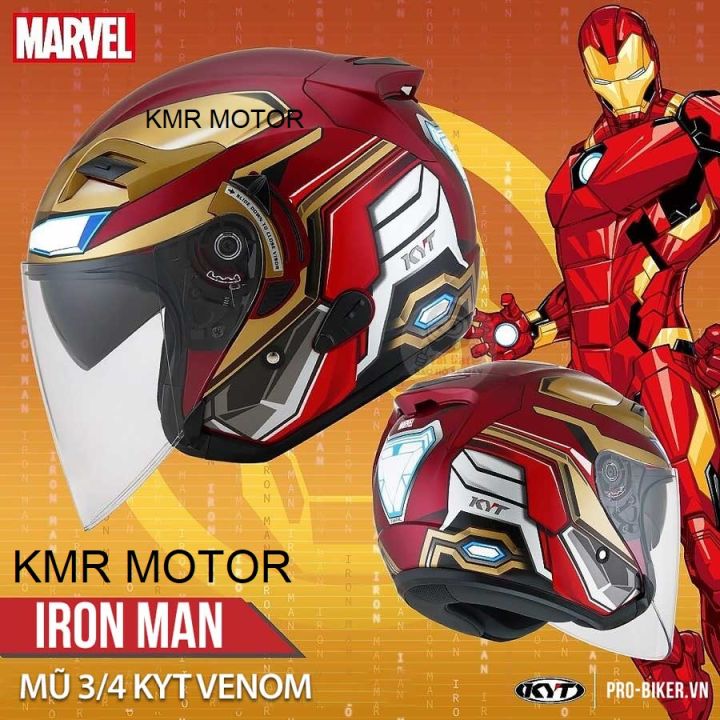 Helm Kyt Iron Man Full Face Motorcycle Helmet MARVEL SERIES IRON