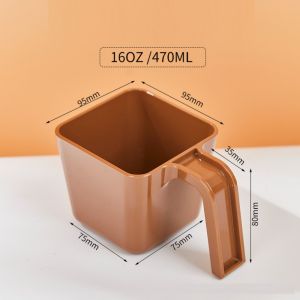 CEMOMEF 350/470/590ML Ice Scoop Square Shape Comfortable Grip Measuring Cup Smooth Surface Multi-functional Ice Shovel Coffee Shop Gadget