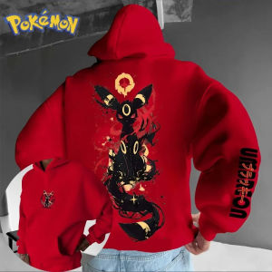 2025 Mới 2025 Mùa Thu/Đông Mới Áo hoodie in hình Pokémon Umbreon cho nam và nữ Y2K Harajuku Kích thước lớn Xu hướng áo len thường ngày
